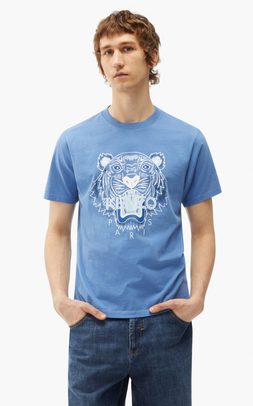 T Shirt Kenzo Homme Tiger Bleu SMZJC-1493